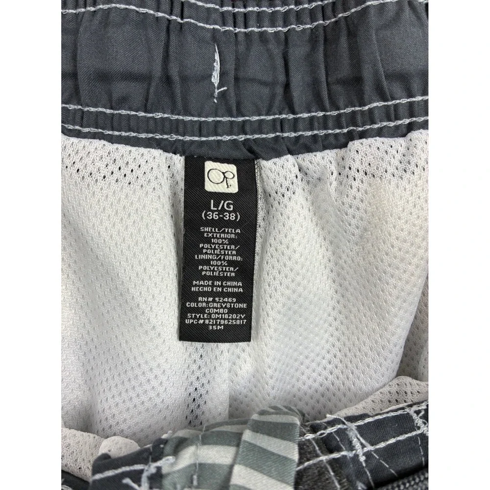 Mens Striped Board Shorts Grey Green Yellow Swim Trunks Beachwear